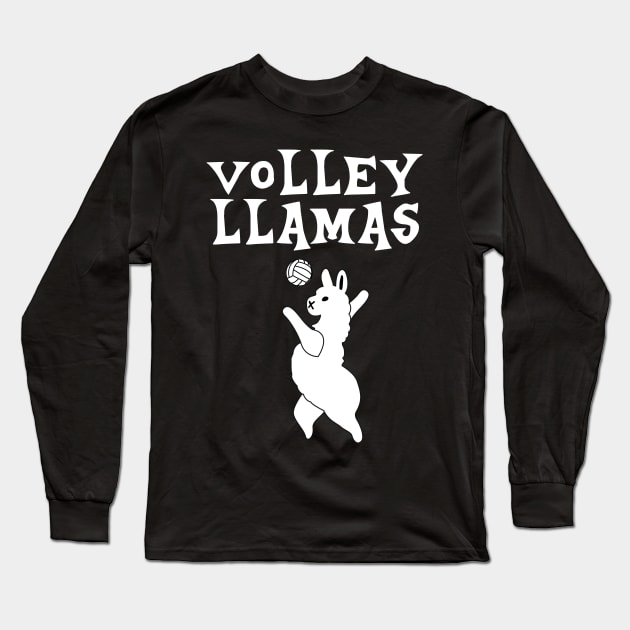 Volley Llamas Funny T-shirt For Boys Girls Long Sleeve T-Shirt by Dunnhlpp